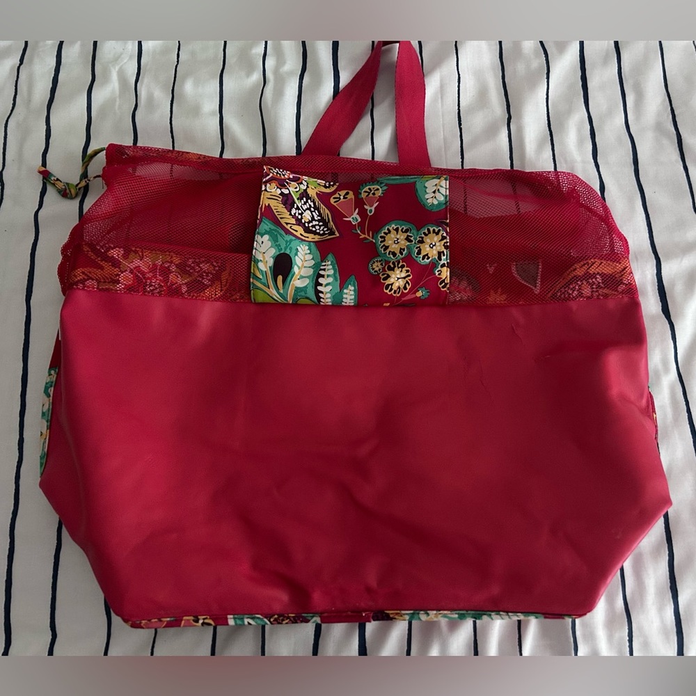 Vera Bradley Rumba Print Lighten Up Drawstring Family Tote Beach Bag - Picture 6 of 11